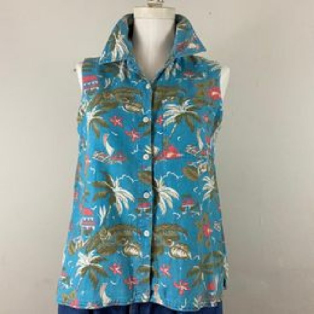 Vintage Women Hawaiian Sleeveless Eddie Bauer